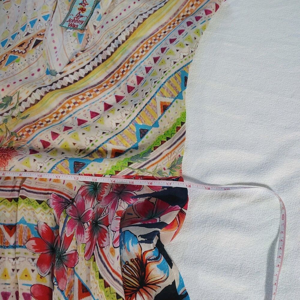 Johnny Was Womens Boho Patchwork Floral Dress Size S Colorful Festival - Picture 7 of 12
